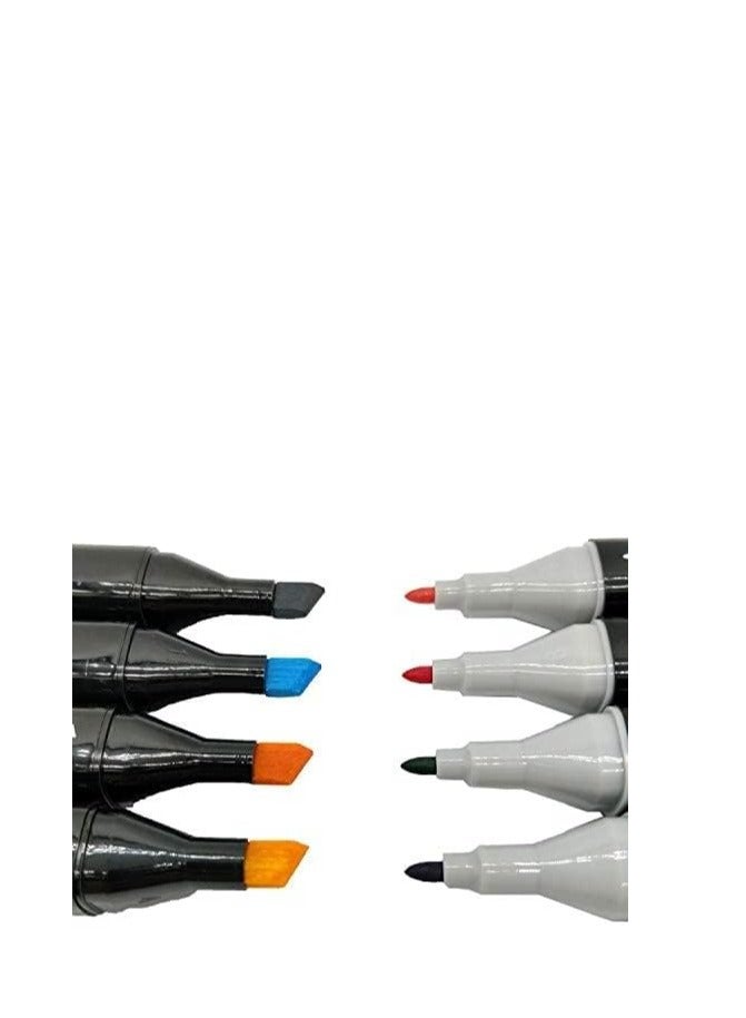 قلم ماركر ذو طرفين متعدد الألوان، 80 قطعة، للأطفال للرسم والإبداع - Image 3